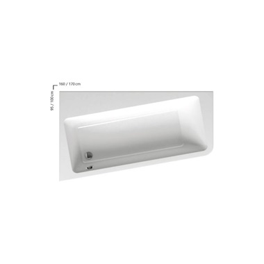 Ravak 10° akril, 170x100 asszimetrikus sarokkád, jobbos, fehér Ravak 10° akril, 170x100 asszimetrikus sarokkád, jobbos, fehér